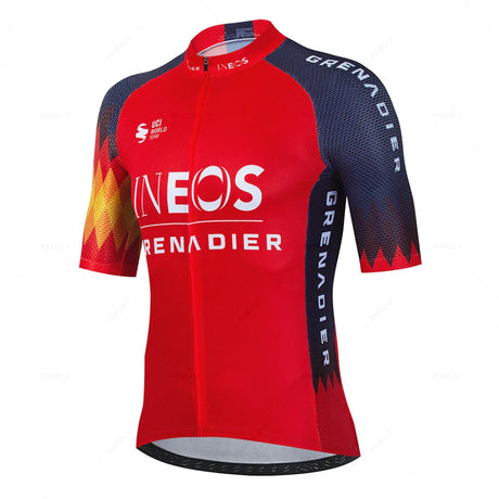 Ineos 2023 Men Short Sleeve Cycling Jersey Set Summer Bicicleta Clothing MTB Maillot Ropa Ciclismo Sportswear Blue Bicycle Suit