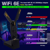 FENVI WiFi 6E AX3000 USB 3.0 WiFi Adapter 3000Mbps Tri-Band 2.4G/5G/6GHz Wireless Network Card WiFi6 Dongle Driver Free Win10/11