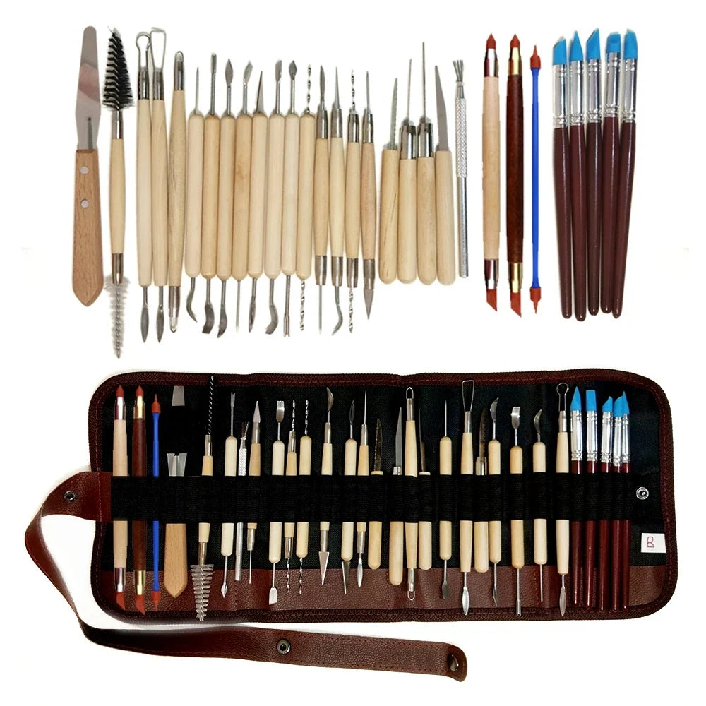 Pottery Clay Sculpting Tools Kit 8-61 Pcs/Set, Ceramic Wax Clays Carving Tools for Art Craft Pottery Sculpting Modeling Tool Set