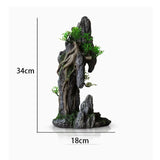 Fish Tank Plant Rockery Multi-style Aquarium Decoration,Resin Artificial Building Cave Aquarium Landscaping Ornament Decor