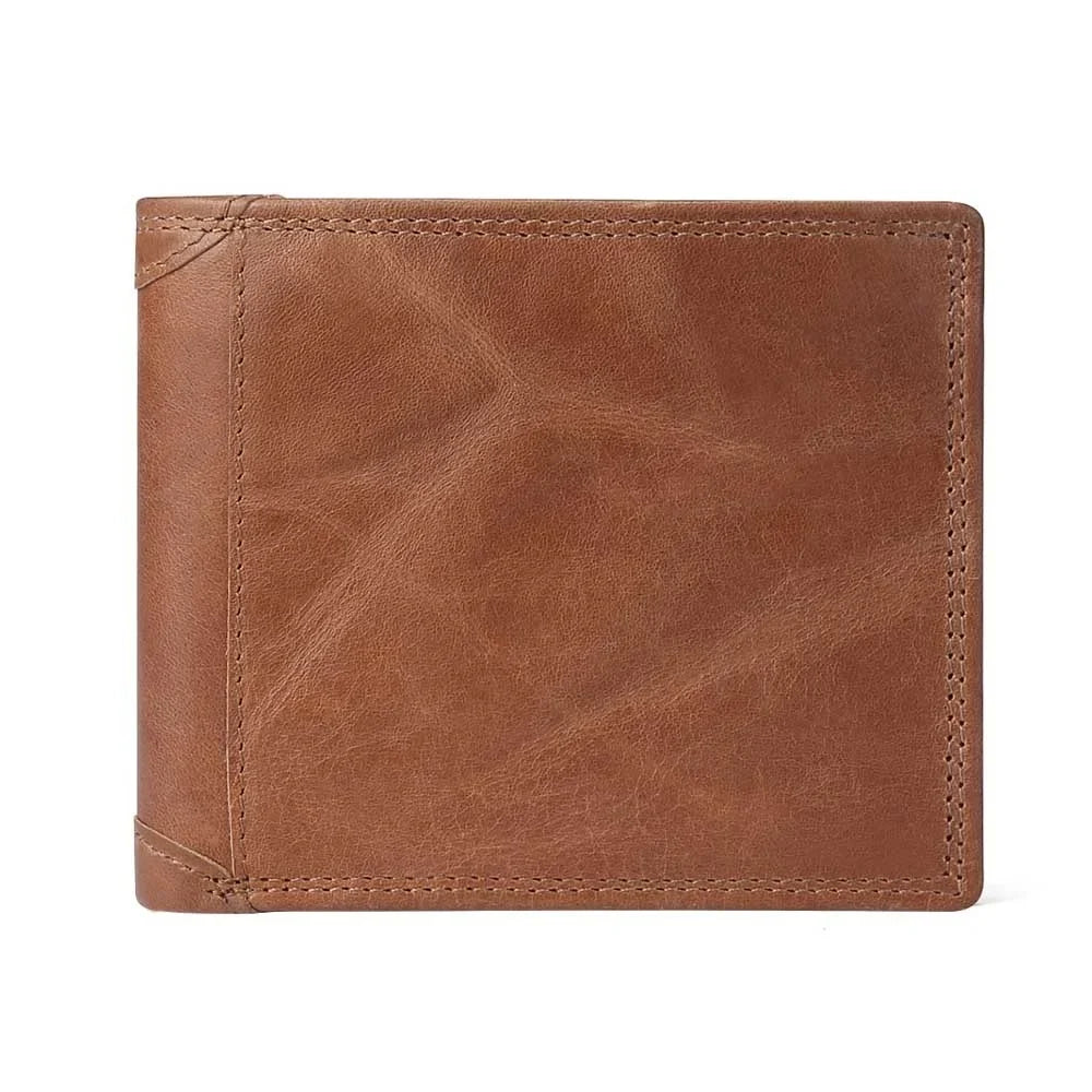 RFID Wallet Antitheft Scanning Leather s Hasp Leisure Men's Slim Mini Case Credit Card Trifold Purse