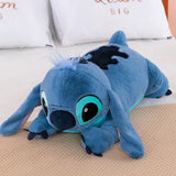 Disney 45/60/80cm Stitch Doll Plush Toys Lilo&Stitch Plush Stuffed Doll Soft Pillow Prone Posture Dark/Light Blue Cute Toy Gifts