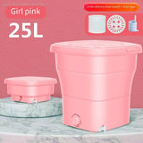 25L Folding Portable Mini Washing Machines with Spin Dryer for Clothes Travel Home Sock Automatic Tourist Washer 110V 220V UK AU