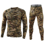 Men'S Camouflage Print Fitness T-Shirt Quick-Drying Tops Trousers Sports Basketball Tights Suit Men'S Outdoor Thermal Underwear