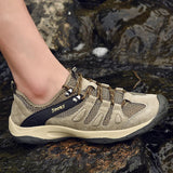 Men Sneakers Breathable Mesh Leather Outdoor Trail Sneakers 2022 New High Quality Male Outdoor Trail Men Hiking Sport Shoes