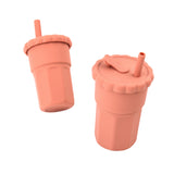 500ML Food Grade Silicone Drink Cup Silicone Baby Straw Cup For Moms