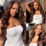 13x4 Chocolate Brown Lace Front Human Hair Wigs Body Wave Human Hair Wig Glueless Dark Brown 13x6 Hd Lace Frontal Wigs For Women