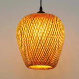 Bamboo Pendant Lamp Hand Knitted Chinese Style Weaving Hanging Lamps 18/19/30cm Restaurant Home Decor Lighting Fixtures