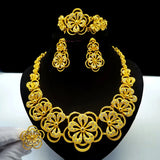 ANIID Indian 24K Gold Color Necklace Set For Women Party Bridal Wedding Ethiopian Luxury Dubai Jewelry Wholesale New Gifts