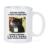 Funny Cat Mugs Coworker Gifts Coffee Spelled Backwards Is Eeffoc Coffeeware Mugen Home Decal Tableware Drinkware Tea Cup Teaware