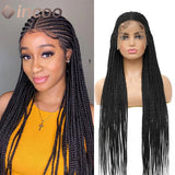 36 Inch Braid Wigs Lace Front Wig Cornrow Braided Wigs Box Braids 13x8 Lace Frontal Wig for Woman Synthetic Lace Wig Baby Hair