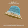 Spring Summer Korean Sweet Big Brim Straw Sun Hat Women Seaside Sunshade Sunscreen Straw Bucket Hat Basin Hat