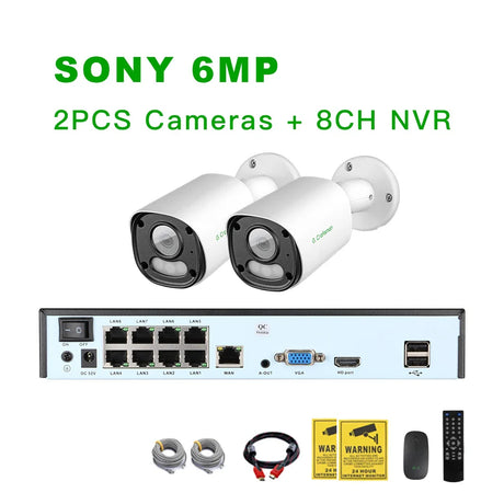 XMeye SONY 6MP POE IP Camera System KIT Face Person Detection Onvif CCTV Video Surveillance Security AI