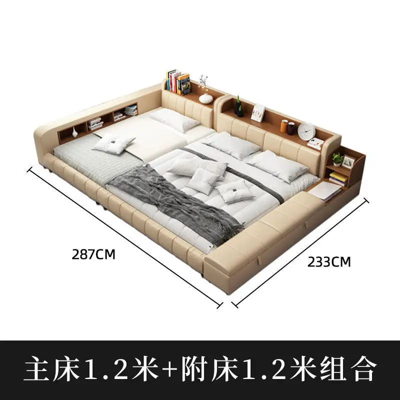 Parent child bed, second  family,  leather , master