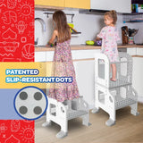 CORE PACIFIC Kitchen Buddy 2-in-1 Stool for Ages 1-3 safe up to 100 lbs. step stool  ladder