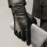 Sheepskin Genuine Leather Men's Gloves Fashion Driving Riding Gloves Warm Cashmere Lined Thin Mittens For Male Free Shipping