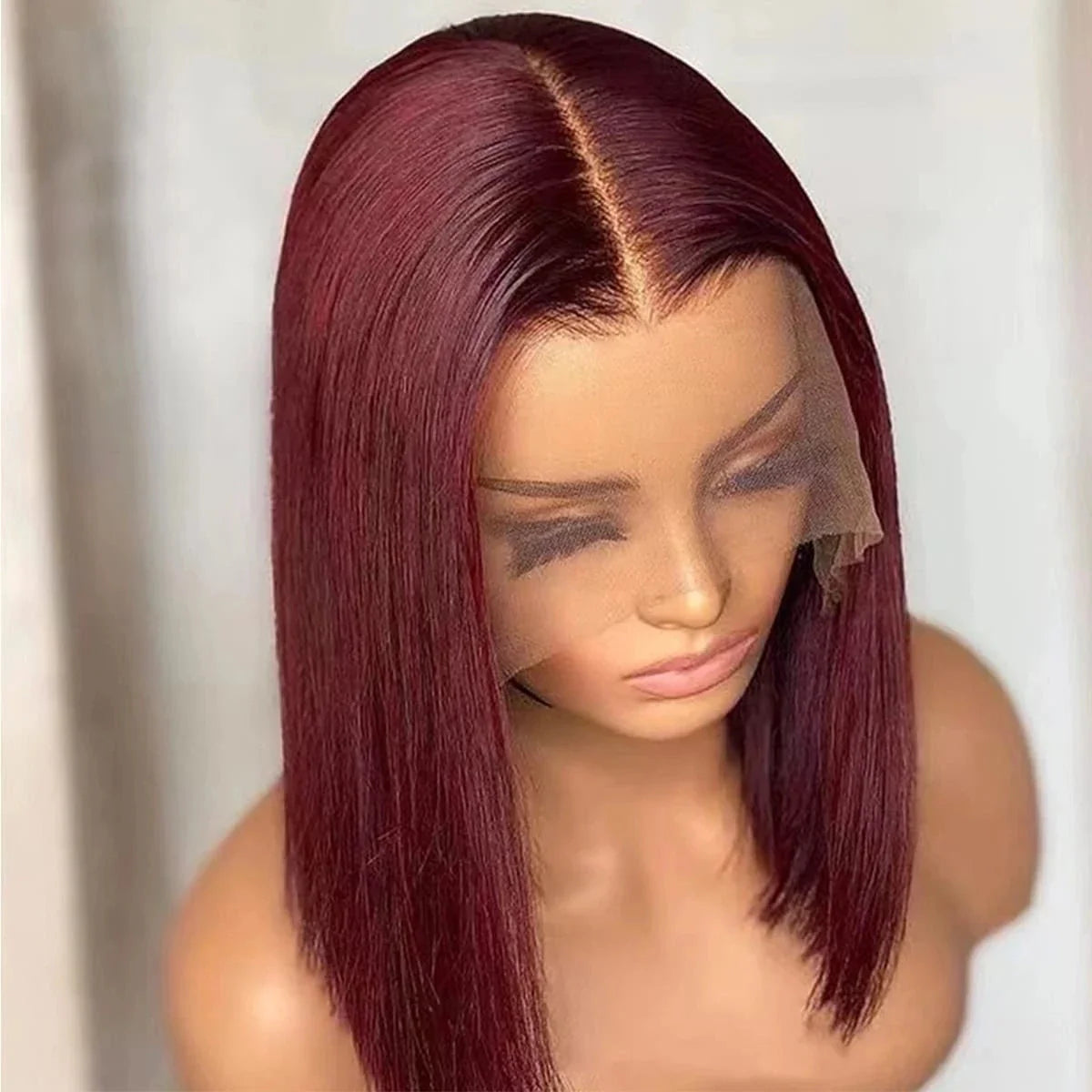 Sleek Ginger Orange Lace Front Short Bob Wigs Highlight P4/27# Brazilian Human Hair Wigs 200% Density Natural Remy Human Hair