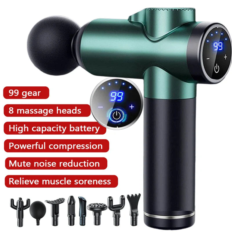 8 Heads Neck and Back Massager Gun the Massage 99 Speed Pain Knee Massage Instrument Body Massagers Professional Muscle Massager