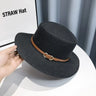 Spring and Summer Women's Sun Straw Hat Sun Protection Large brim Bamboo Hat Belt Buckle Fashion Fisherman Hat Cap G38