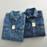 Heavy Duty Denim Shirt for Boys with Loose Fit and Long Sleeves