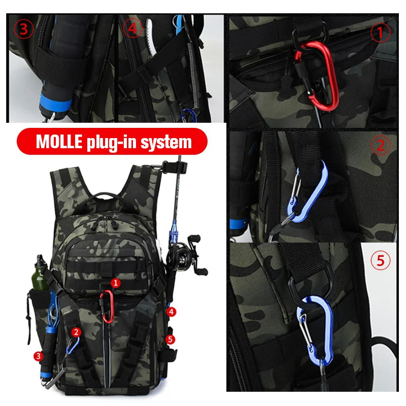 Fishing Lure Bag Camping Backpack Men Sports Tactical Shoulder Bait Box Pack Outdoor Handbags Hiking Molle Sports Military Bags