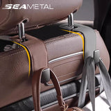 SEAMETAL Car Seat Back Hook Universal Hidden Headrest Hanging Hooks Auto Interior Portable Storage Pu Leather Hook Accessories