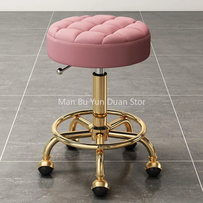 Barber Comfortable Hairdressing Chairs Gold Beauty Chair Furniture Office Stool Minimalist Wheels Swivel Lifting Round Stools