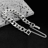 Kpop Stainless Steel Metal Chains Bracelets For Women Men Punk Sliver Cuban Link Chain Wristband Bracelet Classic Charms Jewelry