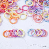 [100 Packs] Baby Rubber Band Does Not Hurt The Hair Small Thumb Ring High Elastic Thread Toddler Seamless Scrunchies Set