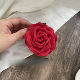 Fabric Rose Flower Crab Hair Clip Ins Popular Hair Catches for Women Pink Black Plastic Hair Clamps Girls' Spring Accessories