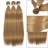 Straight Hair Bundles Extensions Smooth Ombre Hair Weaving 36Inch Super Long Synthetic Straight Hair Bundles Full to End