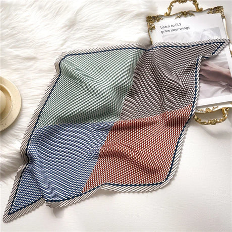 2023 Brand Crinkle Scarf Women Silk Satin Square Neck Tie Hand  Wirst Female Headscarves Bandana Shawl  Leopard Hair Foulard