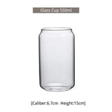 550ml/400ml Glass Cup With Lid and Straw Transparent Bubble Tea Cup Juice Glass Beer Can Milk Mocha Cups Breakfast Mug Drinkware