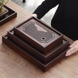 Coffeeware Teaware Tea Tray Portable Plate Vintage Big Wooden Tray Home Kitchen Gadget Plateau En Bois Office Accessories