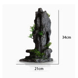 Fish Tank Plant Rockery Multi-style Aquarium Decoration,Resin Artificial Building Cave Aquarium Landscaping Ornament Decor