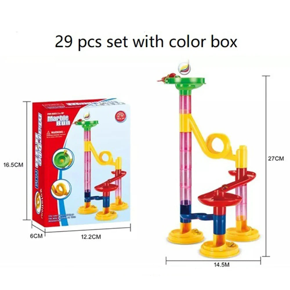 29pcs DIY Building Blocks Toy Funnel Slide Brick Marble Maze Balls Track Tubular Children Labyrint Rolling Educational Toys