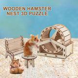 Wooden Hamster Hideout Small Hut Wooden House For Dwarf Hamster Reusable Small Animals Cage Accessories Animal Habitat Decor For