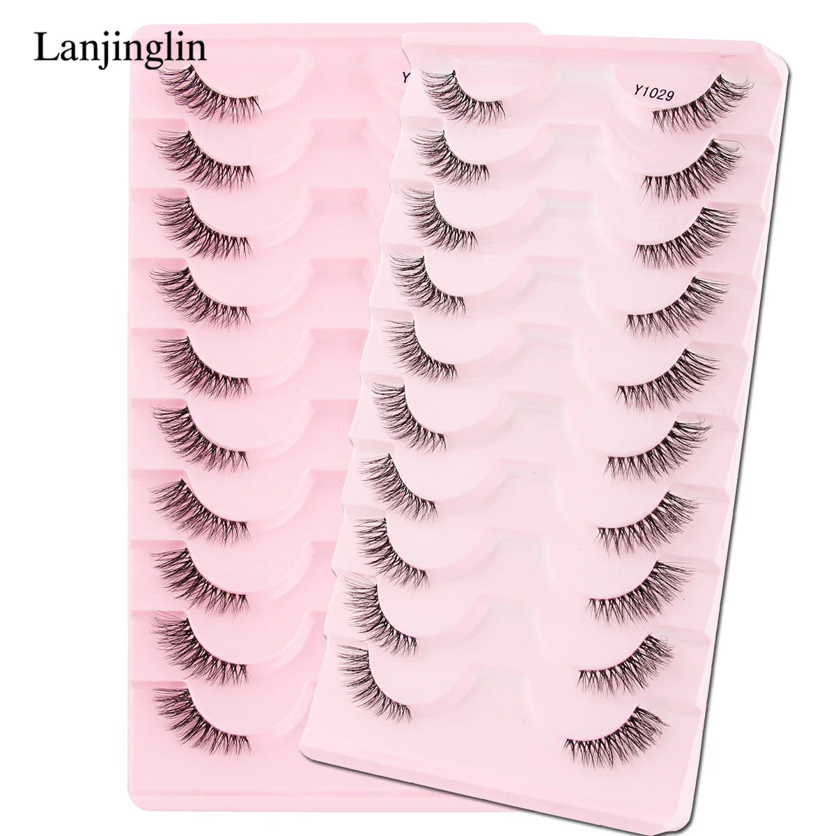 Half Eye Lashes 2/20 Boxes Natural Long Wholesale 3D Mink Lashes Clear Band Eyelash Extensions Makeup Tools Faux Cils maquillaje