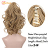 MEIFAN Long Synthetic Wavy Clip in Hair Ponytail Hair Wigs Extensions Style Claw Pony Tail Hairpiece for Women Cosplay Party