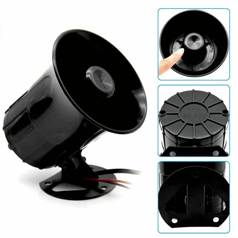 110dB 12V Car Motorcycle 3 Sounds Siren Horn Alarm Loud Speaker Electronic Bell Car Electrical Appliances Three Tone Alarm Horn