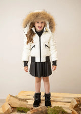 AS Winter kids Down Jackets bomber design coats with nature fur