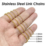 100 Pieces Stainless Steel Necklace for Women Men Wholesale Tarnish Free Gold Color Stainless Steel Chains for Jewelry Making