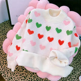 2023 Flower Knit Sweaters Autumn Winter Children's Kids Baby Girls Clothes Thicken Pullover Kids Long Sleeve Sweater