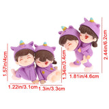 1Pair Cute Creative Cartoon Purple Pajamas Couple Car Decoration Ornaments Auto Center Console Car Interior Accessories