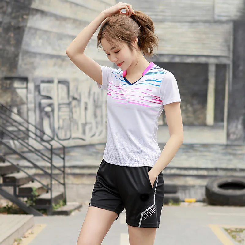 New Badminton Shirts Men Women Table Tennis Shirts Outdoor Running T-Shirts Fitness Gym Tennis Shirts Unisex