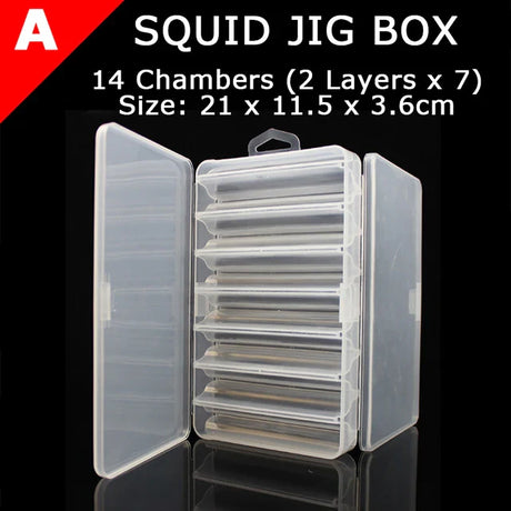 1PC Fishing Accessories Plastic Fishing Lure Box / Squid Jig Box Fishing Tackle Case EGI / Bass