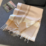 High Quality 100% Wool Scarf Female Fashion Classic Soft Cashmere Muffler Women Warm Thermal Shawl Outside Autumn Winter