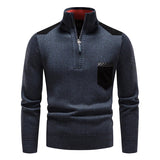 Top Quality Men's Fleece Sweater Half Zipper Up Jerseys Autumn Winter Turtleneck Y2K Sweatshirts Jumpers Male Brown Polo Shirts