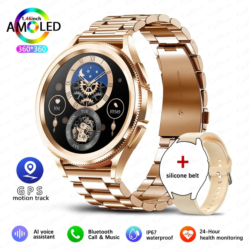 1.43 Inch 360 * 360 HD AMOLED Smartwatch Men GPS Sports Fitness Tracker Health Monitoring Waterproof Bluetooth Call Smart Watch