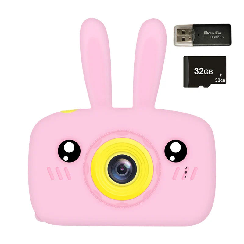 New Mini Cartoon Rabbit Camera 2 Inch HD Screen Educational Children Toys Portable Video Digital Camera SLR Camera For Kid Gifts